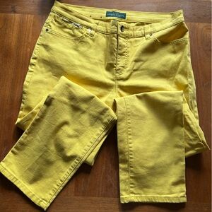 Lauren Jeans Ralph Lauren LRL Yellow Slimming Modern Straight Leg Jeans. Sz 14